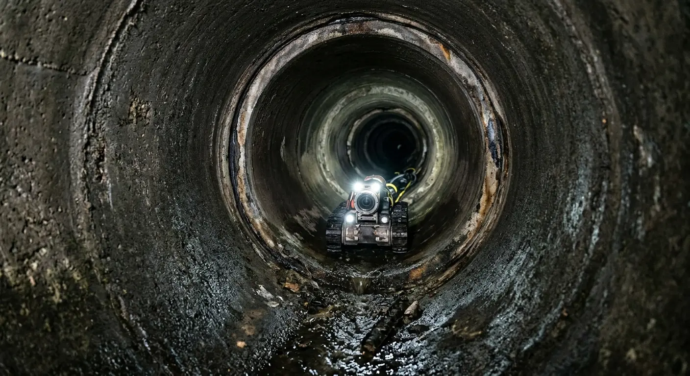 Robotic sewer camera inspecting pipe interior for Sewer Line Repair in Mayfield
